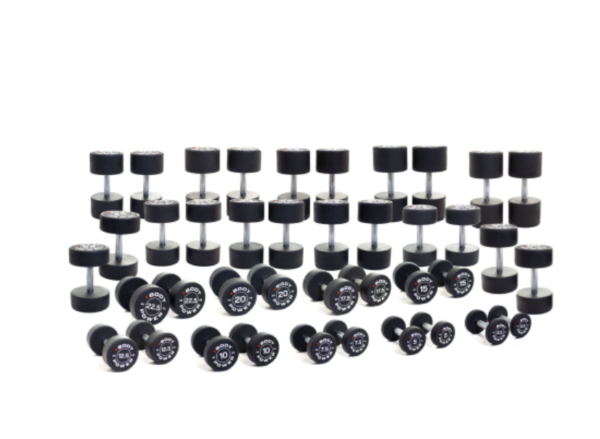 Body Power Pro Round Rubber Dumbbell Set - 2.5kg to 50kg (20 Pairs)