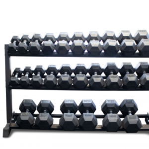 Body Power 62" Dumbbell Rack and Rubber Hex Set - 5 to 35kg